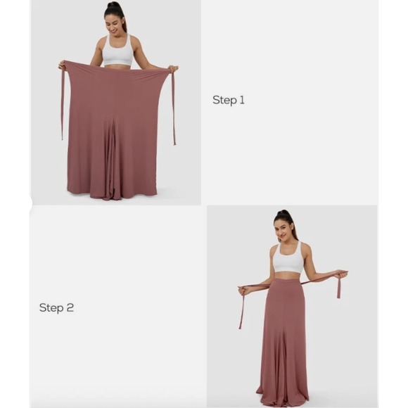 NWT Halara Teal Blue High Waisted Wide Leg Wrap Tie Palazzo Lounge Pants Size M - Picture 7 of 13